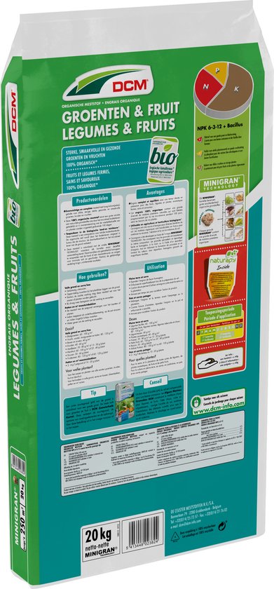 DCM GROENTEN & FRUIT MESTSTOF NPK 6-3-12 | 20Kg tot 250m²