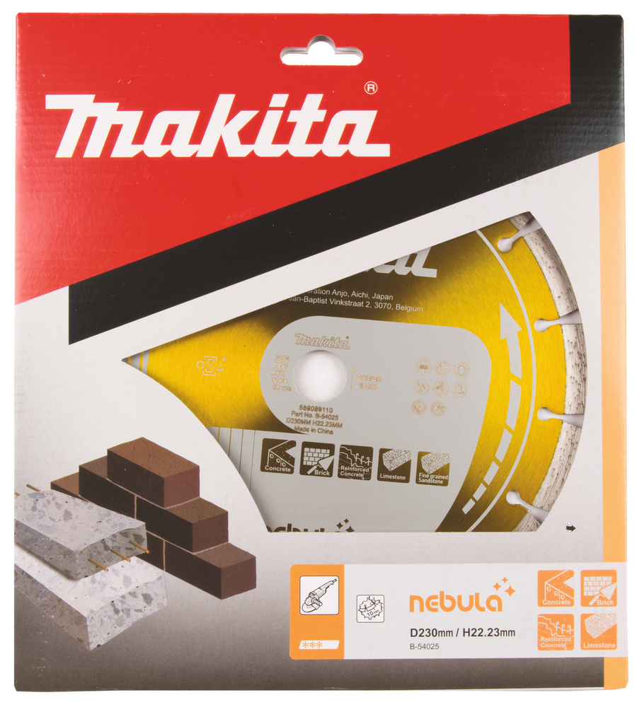 MAKITA Diamantschijf 230 mm, Nebula, droog en nat