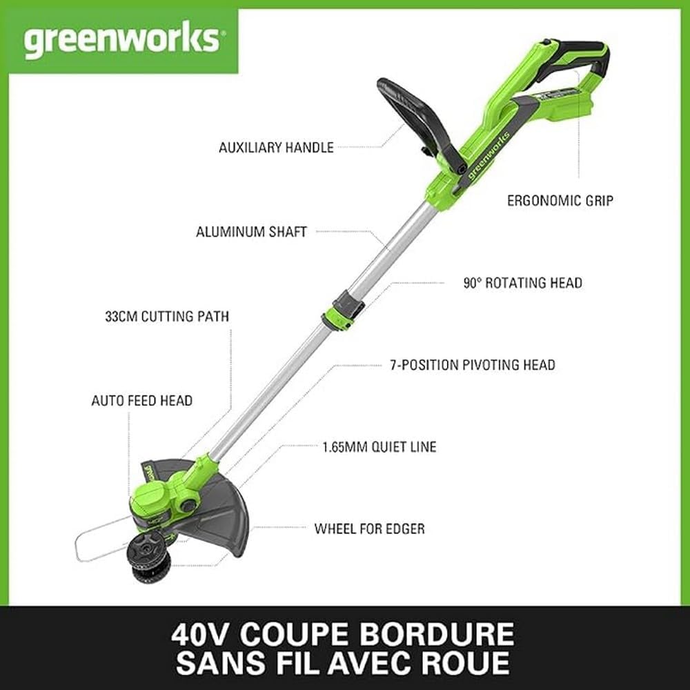 Greenworks G40LT33 40V accu grastrimmer en kantensnijder