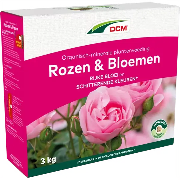 DCM Rozen en bloemen 6-4-10+ 2MgO meststof - Minigran - doos van 3kg