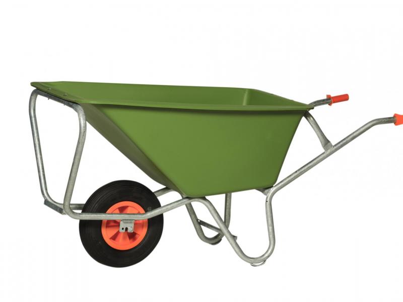 Vabor 170L landbouwkruiwagen HDPE bak 7mm, 1 wiel PP velg 4 ply