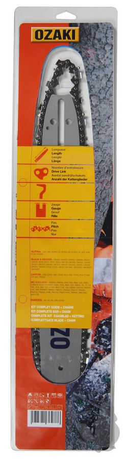 Ozaki Zaagblad van 30 cm aansluiting G + zaagketting 3/8 lp - 44E. Vervangt Oregon 120SPEA074. In blisterverpakking