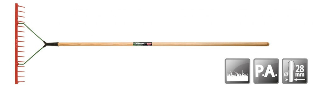 Polet Gazonhark Polyamide 16 tanden 60cm met steel