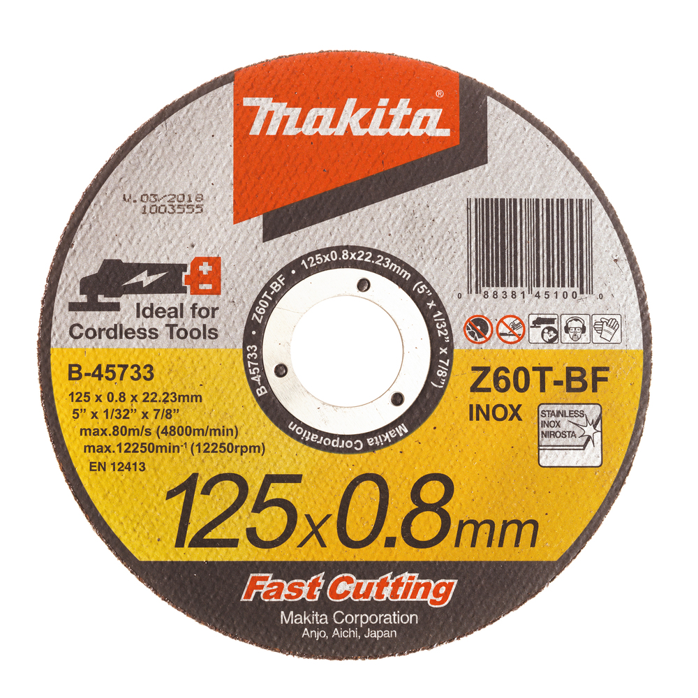 MAKITA Doorslijpschijf 125 x 0,8 x 22,23 mm, Z60T