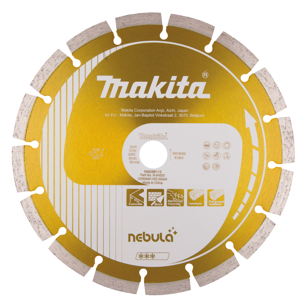 MAKITA Diamantschijf 230 mm, Nebula, droog en nat