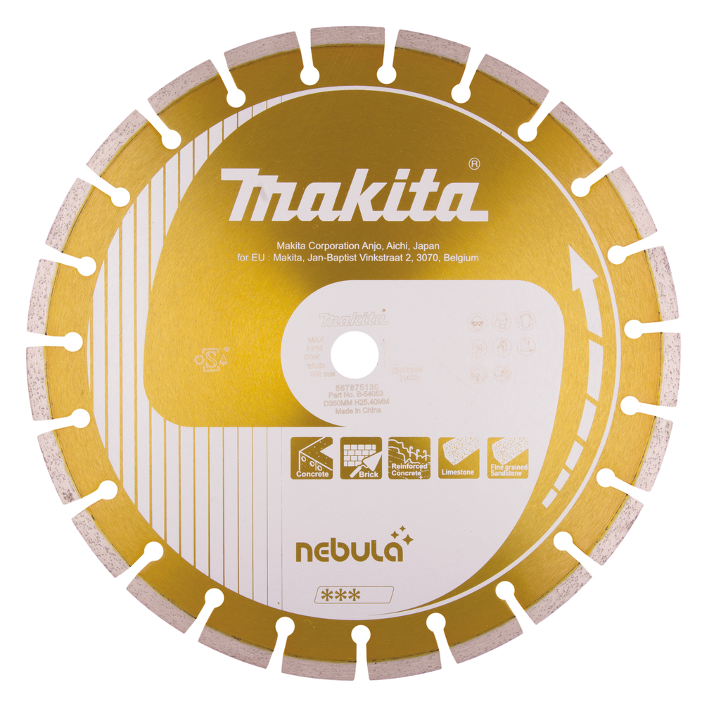 MAKITA Diamantschijf 350 mm, Nebula, droog en nat