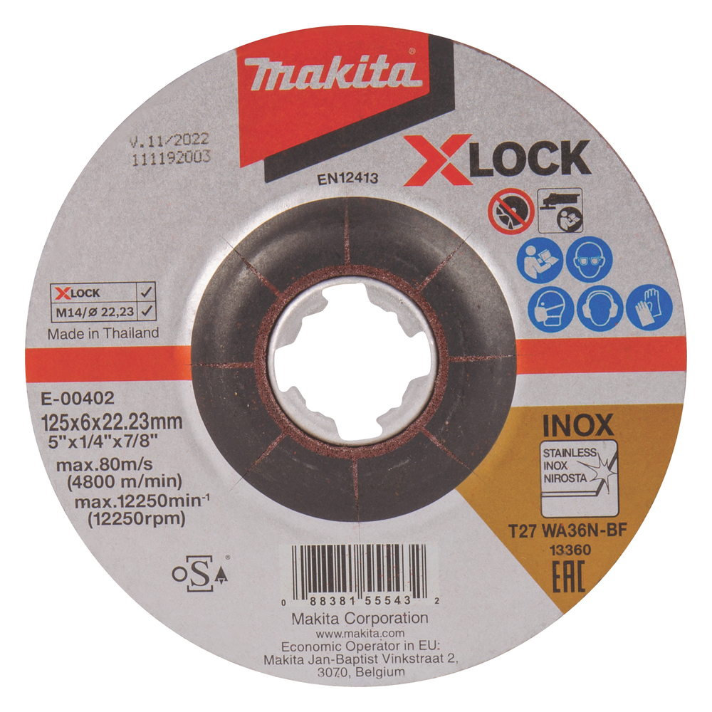 MAKITA Slijpschijf X-Lock, 125 x 6,0 mm, WA36N
