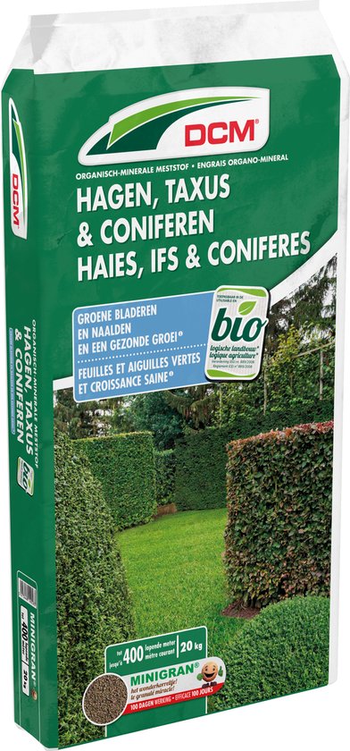 DCM Hagen, Taxus & Coniferen 5-3-6+ 2MgO meststof - Minigran - zak van 20kg