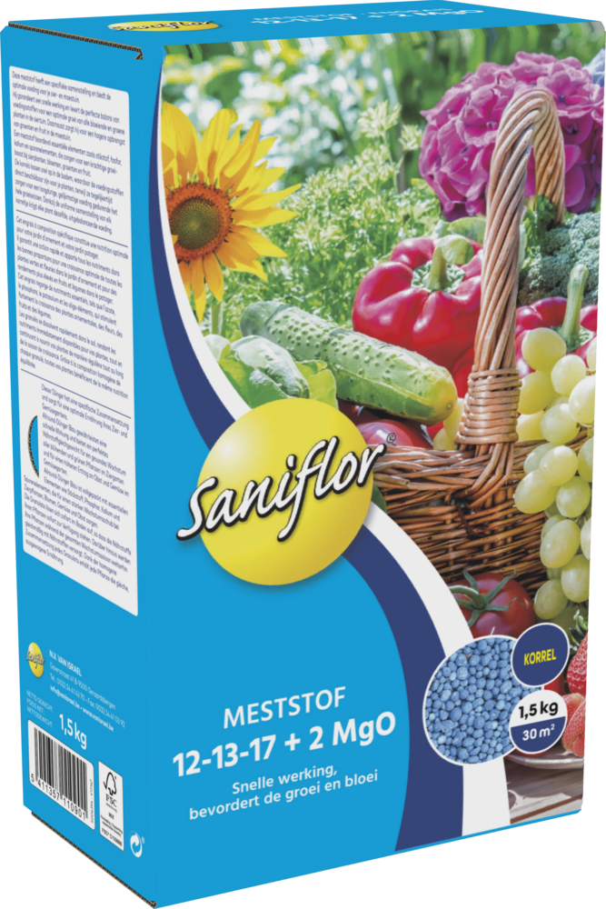 Saniflor Blauwe korrel NPK 12-13-17 +2Mgo 1,5kg