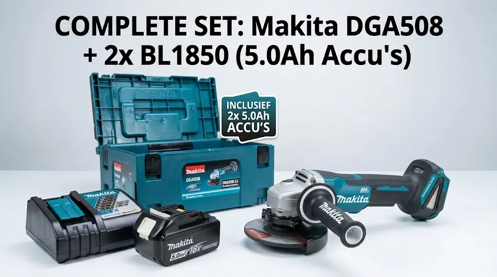 Makita Haakse slijper 18V DGA508RTJ
