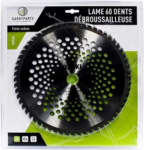 [1209367] Bosmaaiermes 60 tanden Carbid - Snijbreedte 255mm, boring: 25,4mm, dikte: 1,4mm