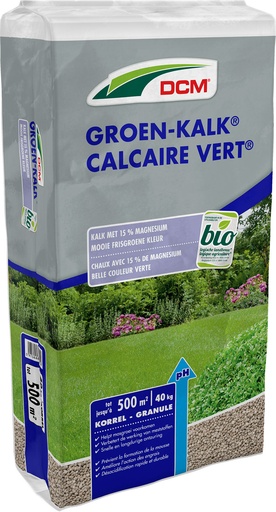 [1000371] DCM GROEN KALK®+ 15% MgO - Korrel - zak van 40kg (500m²)