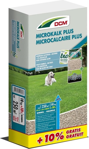 [1001723] DCM MICROKALK PLUS (15% MgO) - korrel - zak van 18kg + 10% gratis