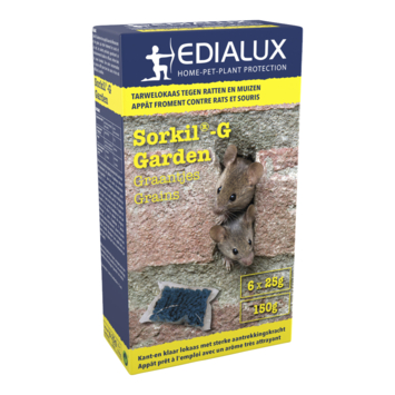 [SGG01] Edialux SORKIL-G GARDEN graantjes 6x 25gram - Tegen ratten en muizen