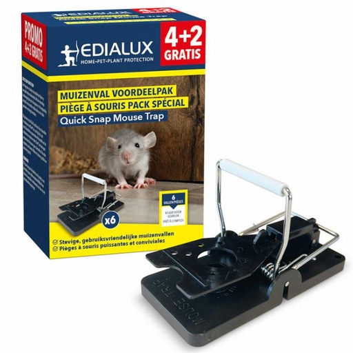 [1101078038] Edialux MUIZENVALLEN QUICKSNAP MOUSE TRAP EDIALUX (4+2 GRATIS)