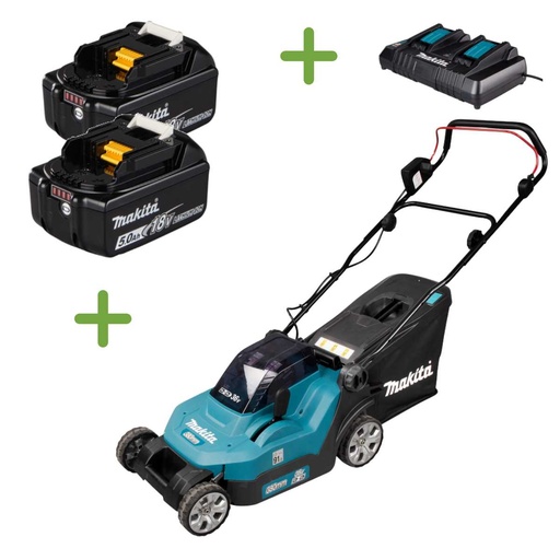 [DLM382PT2] Makita DLM382PT2 38cm accu grasmaaier duwmodel Incl. 2x accu 1850b en 1 lader DC18RD