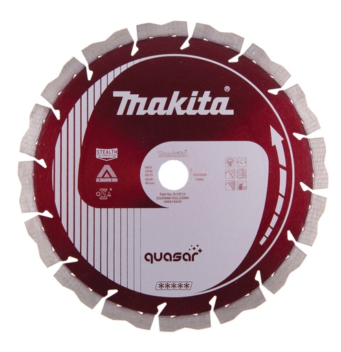 [B-12712] MAKITA Diamantschijf 230 mm, Quasar Stealth, 3DDG, droog en nat