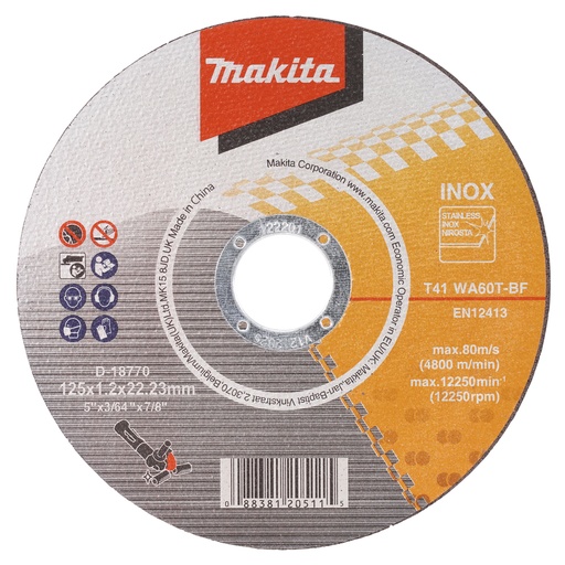 [D-18770-10] MAKITA Doorslijpschijf 125 mm (10 stuks in blik)