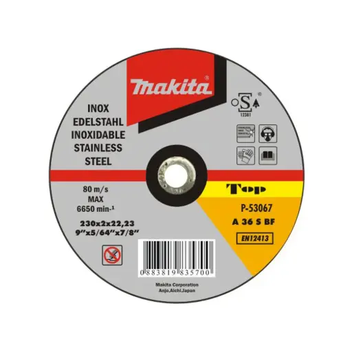 [P-53067] MAKITA Doorslijpschijf 230 x 2,0 x 22,23 mm, INOX, A36S