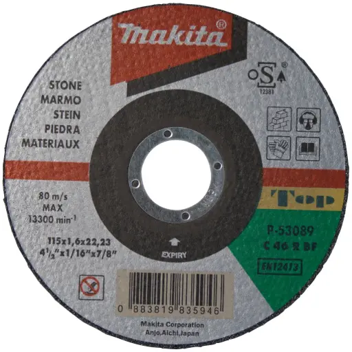 [P-53089] MAKITA Doorslijpschijf 115 mm x 1,6mm - Steen