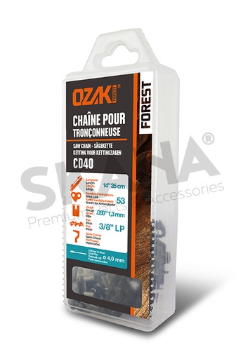 [CD40] Ozaki Zaaketting 3/8LP 53 schakels 1,3mm