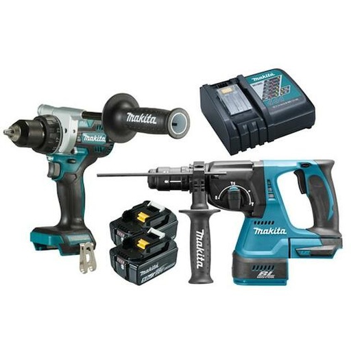 [DLX2440TJ] Makita DLX2440TJ Combopack LXT 18V - Klopboor + schroefboor + 2x 5.0 Ah accu & lader