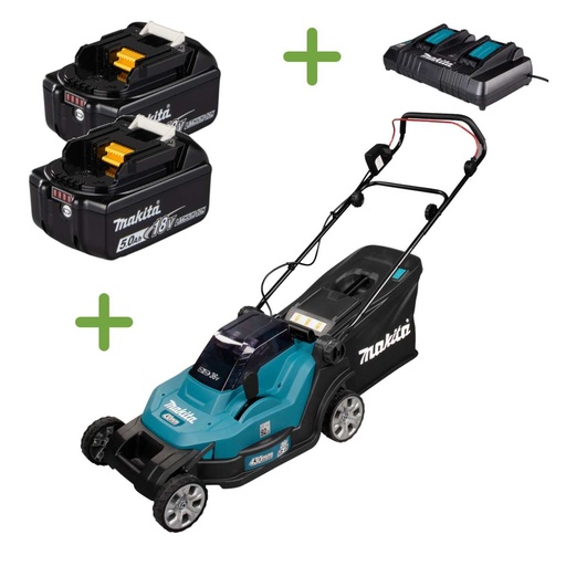 [DLM432PT2] Makita DLM432PT2 Accu grasmaaier 43cm - duwmaaier (Incl. 2 accu's en lader)
