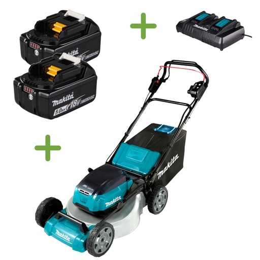 [DLM465PT2] Makita DLM465PT2 Accu grasmaaier 18V 46cm maaibreedte (Incl. 2 accu's en lader)