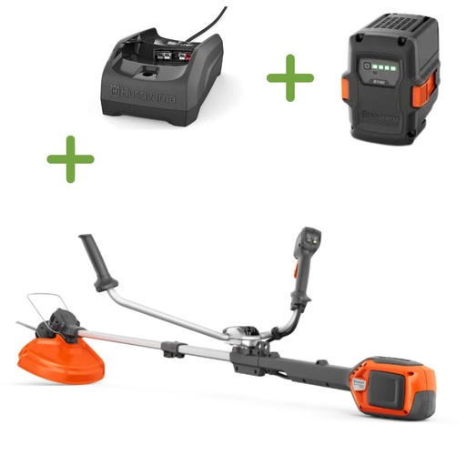 [970754402] Husqvarna Accu Bosmaaier 220iR - incl. accu, lader, trimmerkop en harnas