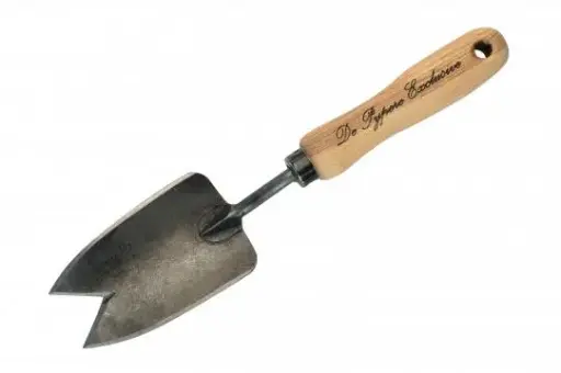 [DE3027] De Pypere plantschepje V-snede essen handvat - 140mm